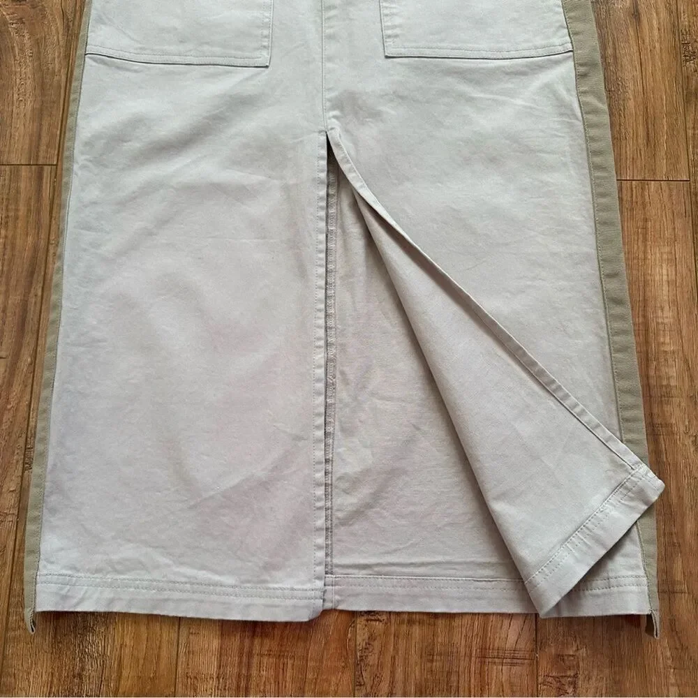 Zara Straight Midi Skirt Front Slit Pockets Size Medium